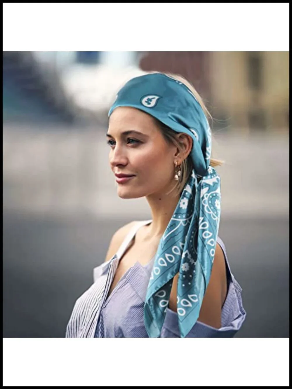 35 Inch Square Silk Like Satin Head Scarf for Hair Wrapping, Fashion Scarf